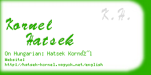 kornel hatsek business card